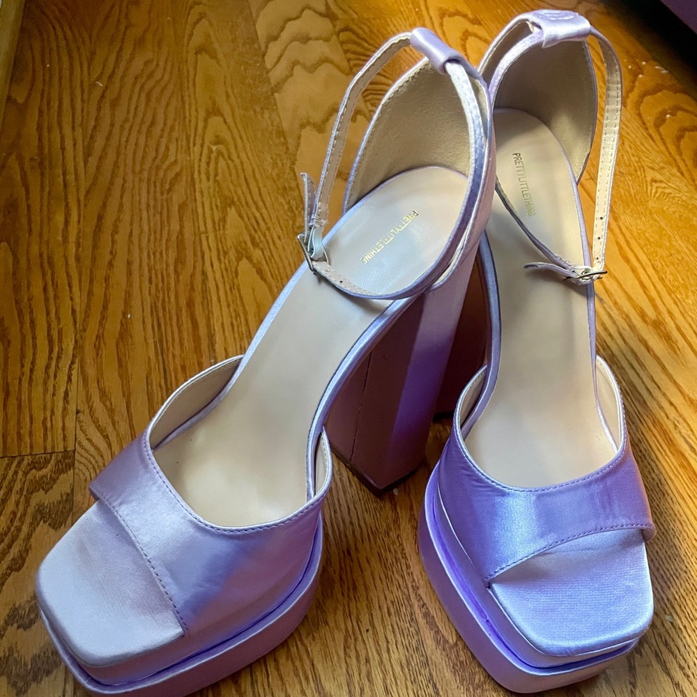 PrettyLittleThings lavender platform heel